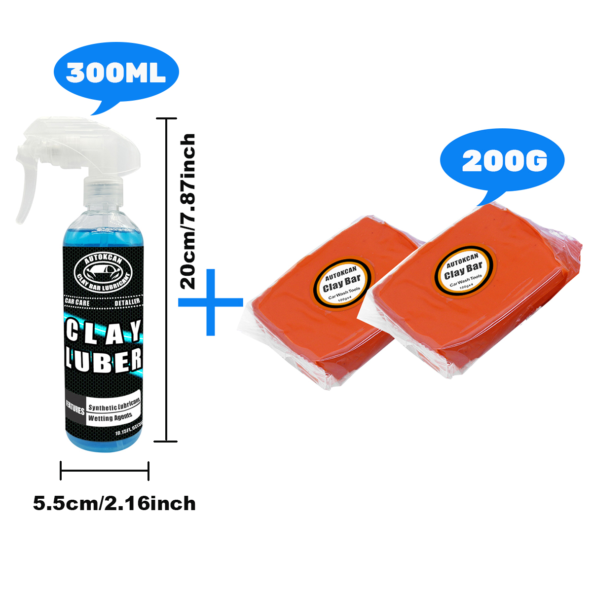 Clay Bar Lubricant - 200G batonika glinka samochodowa i 300ml